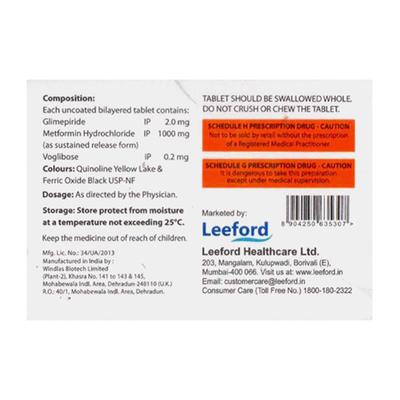 VOGLIMET GM 2 FORTE Tablet 10's - Diabetes-Ant