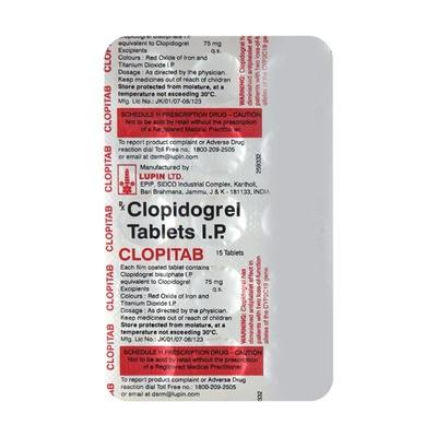 Clopitab 75mg Tablet 15'S - Blood Clot-Ant