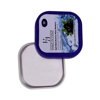 Half N Half Nail Polish Remover Wipes, Blueberry Enriched with Olive Oil & Vitamin E 30 Pcs 1's - Nail Polish Remover