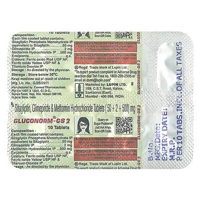 GLUCONORM GS 2 Tablet 10's - Diabetes-Ant