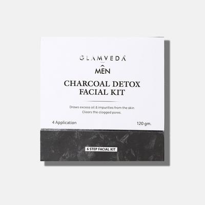 Glamveda Men Charcoal Detox Facial Kit 120 gm - Facial Kits