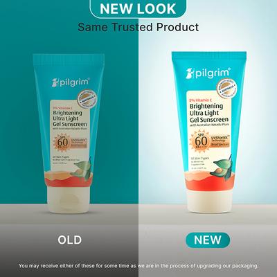 Pilgrim 5% Vitamin C Brightening Ultra Light Gel Sunscreen SPF 60 PA+++ with Australian Kakadu Plum 45 ml - Face Sunscreen