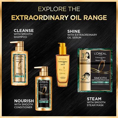 L'Oreal Paris Extraordinary Oil Smooth Steam Mask (Paraben Free) 20ml + 40gm 1's - Hair Masks & Packs