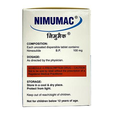 NIMUMAC VANILLA FLAVOUR MOUTH DISSOLVING Tablet 10's - Pain relief-Nsa