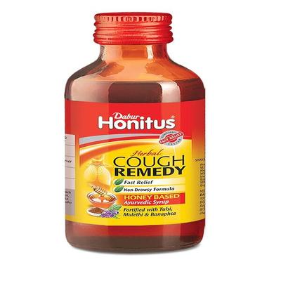 Dabur Honitus Herbal Cough Remedy With Tulasi,Mulethi & Banasphsa Syrup 100 ml - Speciality Medicines