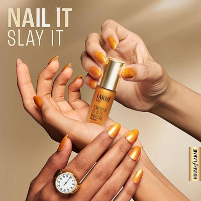 Lakme 9To5 Powerplay Insta-Manicure Nail Enamel Golden Hour 6 ml - Nail Polish