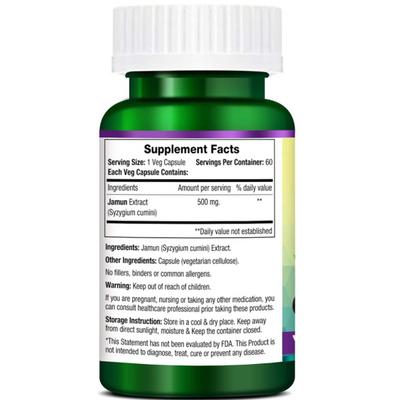 Morpheme Remedies Jamun 500 mg Capsules 60's - Diabetes (Fitness)