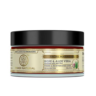 KHADI NATURAL ROSE & ALOEVERA FACE MASSAGE GEL 100 gm - Face Gels