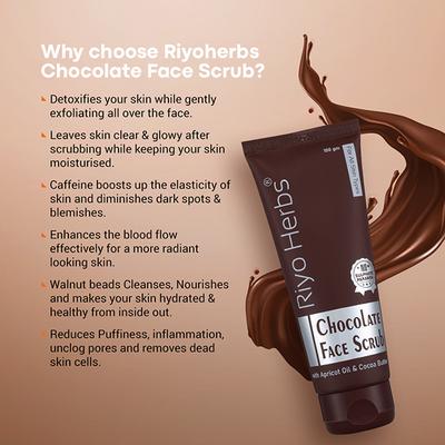 Riyo Herbs Chocolate Face Scrub - Apricot Oil & Cocoa Butter 100 gm - Face Scrubs