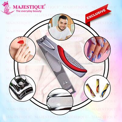 Majestique Glitter Nail Clipeer with Comfort Grip, Stainless Steel - Color May Vary 1's - Hair Combs