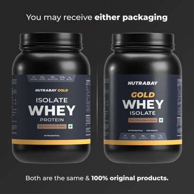 Nutrabay Gold Isolate Whey Protein Powder - Rich Chocolate Cream Flavour 1 kg - Whey Proteins