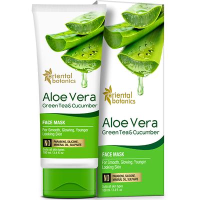 Oriental Botanics Aloe Vera, Green Tea & Cucumber Face Mask 100 ml - Masks & Peels
