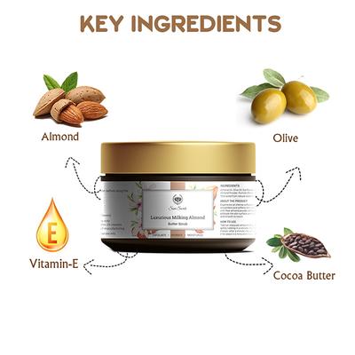 Seer Secrets Almond Butter Scrub Exfoliate Hydrate Moisturize 50 gm - Scrubs & Exfoliants