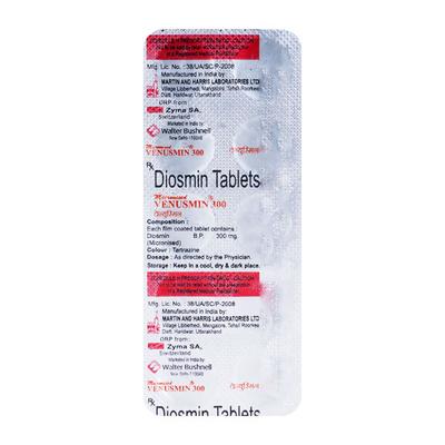 Venusmin 300mg Tablet 10'S - Varicose Veins-Phl