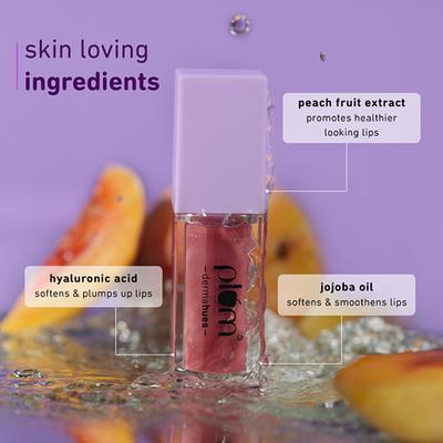 Plum Keep It Glossy Serum Lip Gloss with Hyaluronic Acid Luminous Finish Highly Pigmented Instant Hydration 100% Vegan & Cruelty Free 03 Glimmer Rose 6.5 ml - Lip Glosses