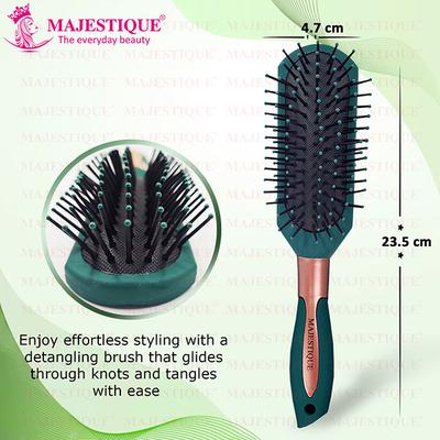 Majestique Sleek All-purpose Hair Brush for Separating, Shaping and Defining Curls - Velvet Green 1's - Hair Brushes