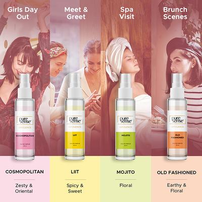 Pure Sense Bar-Tales Perfume Long Lasting Womens Fragrance Travel Gift Set (4x20ml) - Women Perfumes (Edt/Edp)