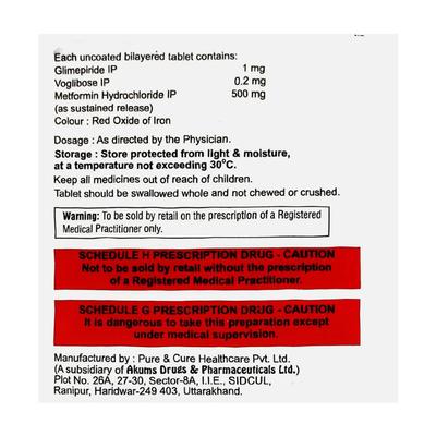 AZMET VG 1 Tablet 15's - Diabetes-Ant