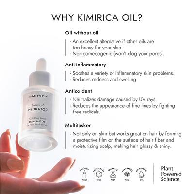Kimirica Squalane Oil, 100% Plant-based Botanical Hydrator for Face, Body and Hair 30 ml - Creams/Oils/Lotions