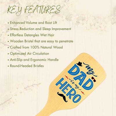 Allure Personalised Paddle Hair Brush Superhero Dad Print 1's - Hair Brushes