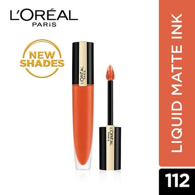L'Oreal Paris Rouge Signature Matte Liquid Lipstick, 112 Achieve 7 ml - Lipsticks
