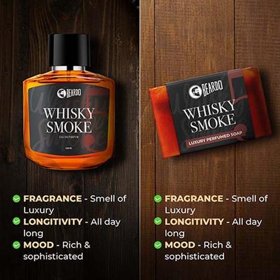 Beardo Whisky Smoke Perfumed Luxury Soap Crafted for Men, Deep Cleanses Skin Pores 75gmx3 3's - Soaps