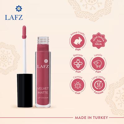 Lafz Transfer Proof & Smudge Proof Velvet Matte Lip Colour, Wild Berry 5.5 ml - Liquid Lipsticks