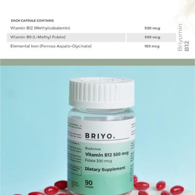 Briyo Min B12-Biactive Vitamin B12 500 mcg Capsule 90s - Multi-Vitamins