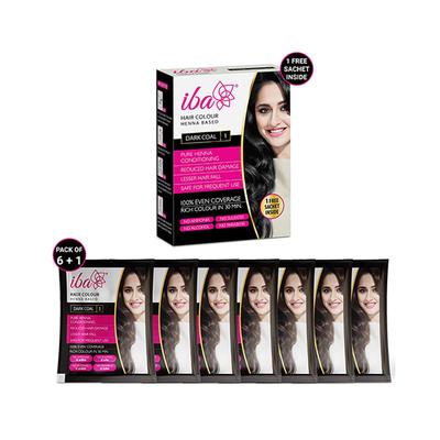 Iba Hair Colour Henna Based For Women , Dark Coal 70 gm - Henna