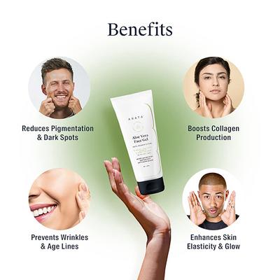Arata Aloe Vera Face Gel With 80% Pure Aloe Vera, 1% Ascorbyl Glucoside & Witch Hazel 100 ml - Face Gels