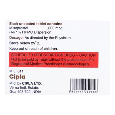 Misoprost 600mcg Tablet - Uterus Conditions-Dut