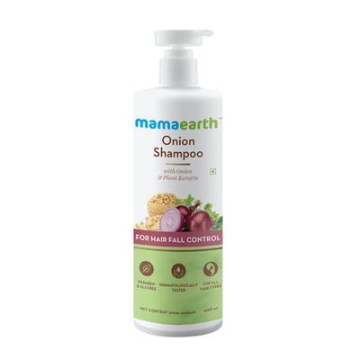 Mamaearth Onion Shampoo with Onion & Plant Keratin For Hair Fall Control 400ml - Shampoos