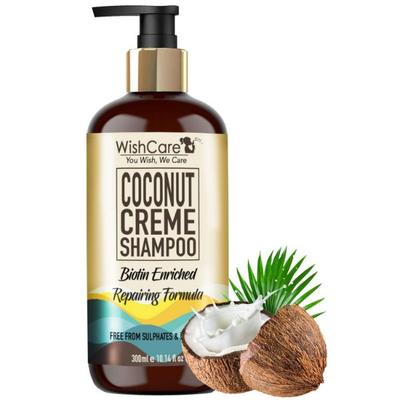 WishCare Coconut Shampoo For Dry & Frizzy Hair With Coconut Milk - Paraben And Sulphate Free Shampoo 300 ml - Shampoos