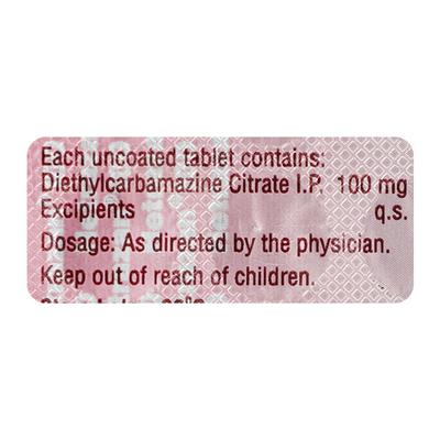 Hetrazan 100mg Tablet 30'S - Parasitic Worms-Ant