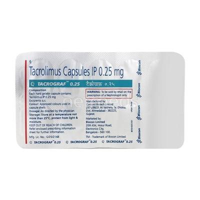 Tacrograf 0.25mg Capsule 10'S - Auto Immune Disease-Imm