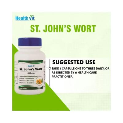 Healthvit St. John's Wort 500mg- Capsules 60's - Digestive Health