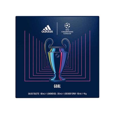 Adidas UEFA Champions League Goal Gift Set (EDT 100ml + Deo Spray 150ml + Shower Gel 250ml) 1's - Men Perfumes (Edt/Edp)