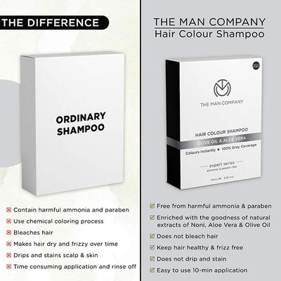 The Man Company Hair Colour Dye Shampoo Black (4 X 60ml) 1's - Crème