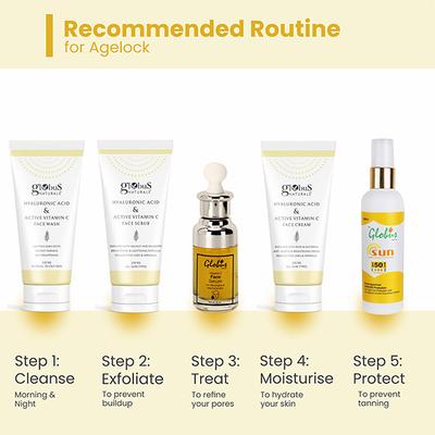 Globus Naturals Hyaluronic Acid & Vitamin C Anti Ageing Face Cream, 100gm each 2's - Face Moisturizers