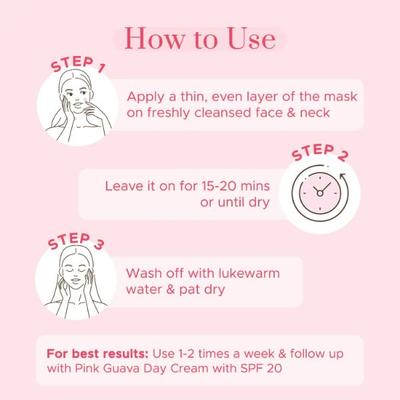 PureSense Pink Guava Face Mask with Kaolin Clay & Thanaka For Glowing Skin 65 gm - Face Mask
