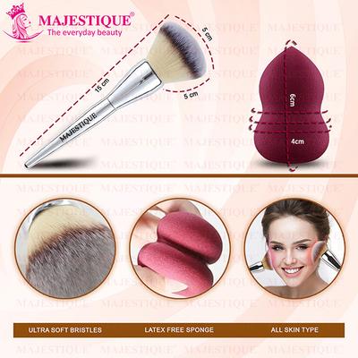 Majestique Foundation Brush with Sponge, Dual-Use Blender Sponge - Multicolor 2's - Makeup Kits & Sets