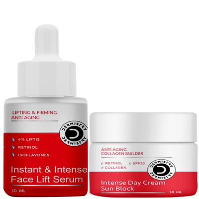 Dermistry Anti Aging Retinol Collagen SPF 30 Intense Day Cream 50 ml + Lifting And Firming Anti Aging Instant Intense Face Lift Serum 30 ml - Face Serum