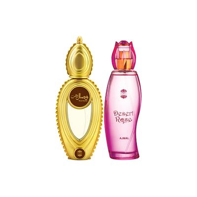 Ajmal Wisal Dhahab EDP Fruity Floral Perfume And Desert Rose EDP Floral Oriental Perfume 150 ml - Perfumes (Edt/Edp)