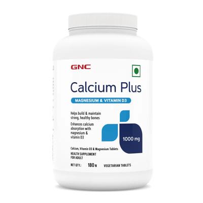 GNC Calcium Plus 1000 with Magnesium Vitamin D3 Caplets 180's - Calcium And Minerals