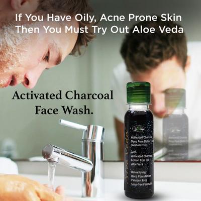 Aloe Veda Deep Pore Detox Face Wash - Activated Charcoal 100 ml - Face Wash & Cleansers