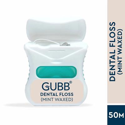 GUBB Dental Floss Thread Mint Waxed 50 gm - Floss & Tongue Cleaners