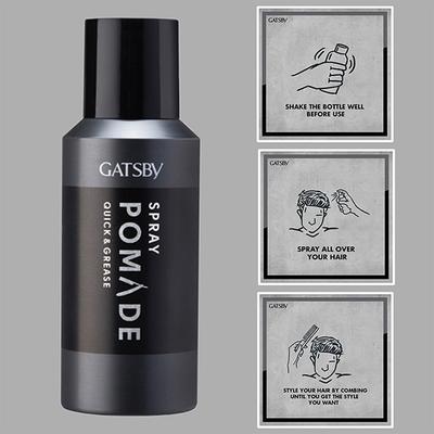 Gatsby Spray Pomade Quick & Grease 150 ml - Hair Gels & Waxes