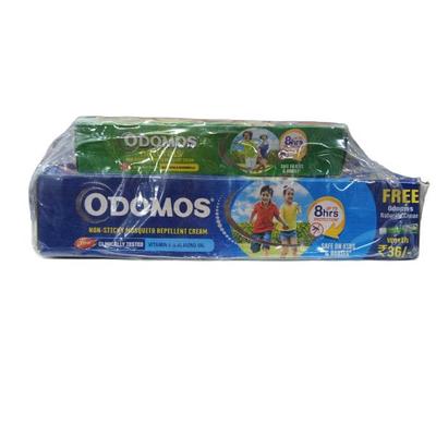 Dabur Odomos Non-Sticky Mosquito Repellent Cream - Vitamin E + Almond Oil 100 gm + Free Odomos Natural Cream Worth Rs 36 - Personal Care (Ayush)