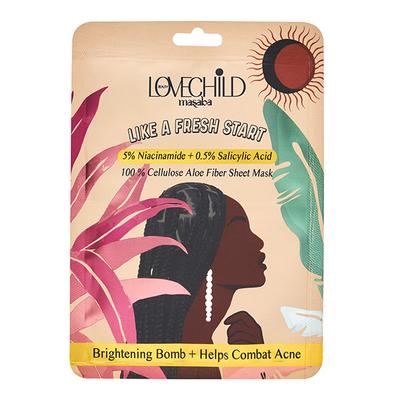 LoveChild Masaba Like A Fresh Start 100 Percent Cellulose Aloe Fiber Sheet Mask 20 gm - Sheet Masks