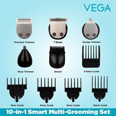 VEGA Men 10 in 1 Multi Grooming Set with Beard Hair Trimmer Nose Trimmer & Body Groomer And Shaver (VHTH-23) 1 gm - Trimmers